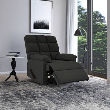 Black microfiber recliner online chair